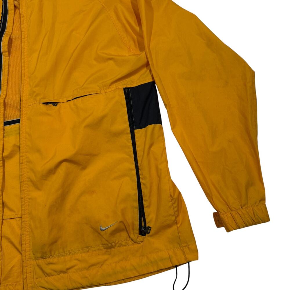 Vintage Nike Yellow Windbreaker Jacket Mens Medium ZipMesh Lined Y2K Outdoor - Picture 4 of 7